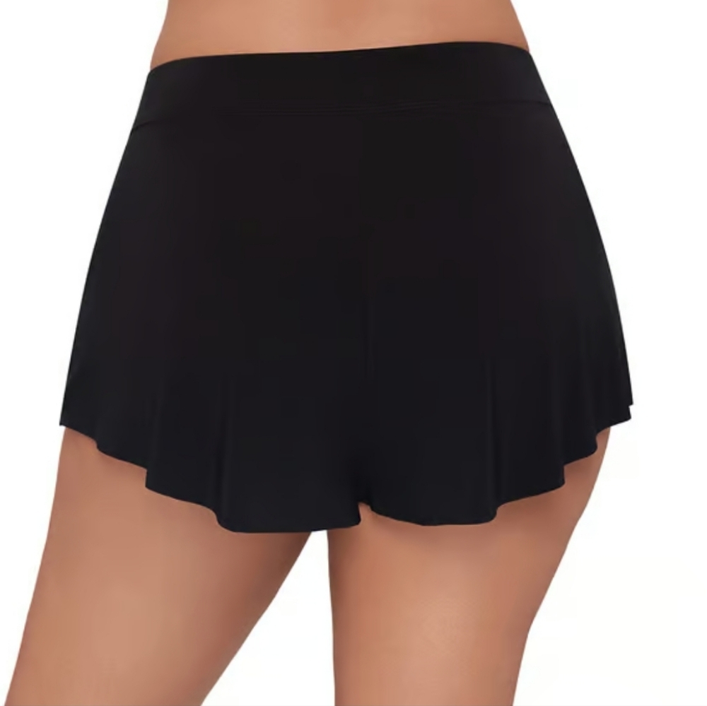 Womens TrimShaper High Waisted Solid Drape Swim Shorts